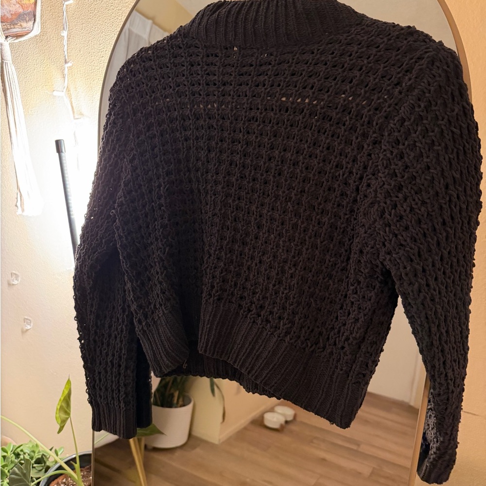 Poof! Black Knit Turtleneck Sweater